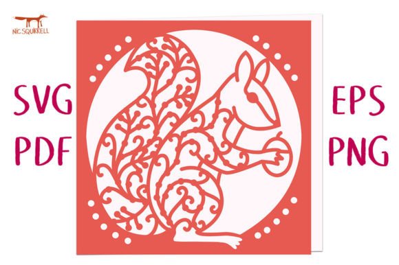 3D SVG Squirrel Greetings Card for Shapes