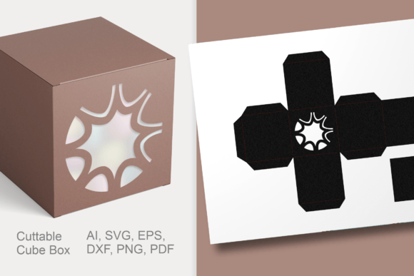 Asymmetrical Round Window Cube: 3D SVG Gift Boxes