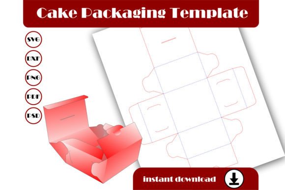 Cake Box Template: 3D SVG for Gift Boxes