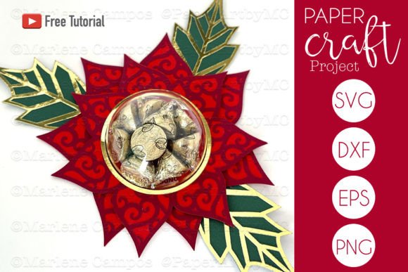 Cut Files Poinsettia Candy Holder: A 3D SVG for Shapes