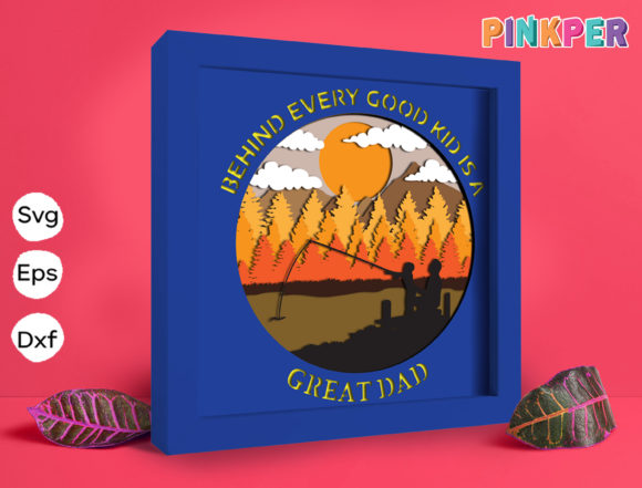 Fishing Dad 3D SVG for Shadow Boxes