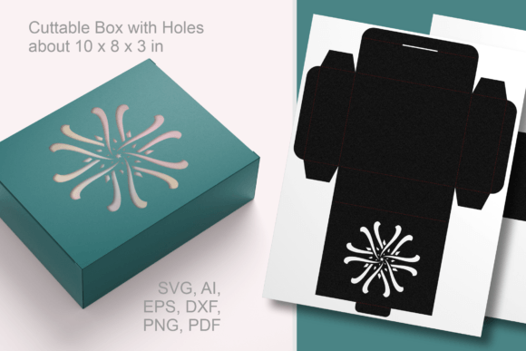 Flourish Snowflake Rectangular Gift Box 3D SVG Shapes