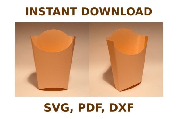 French Fries Box Template: 3D SVG Shapes for Sellers