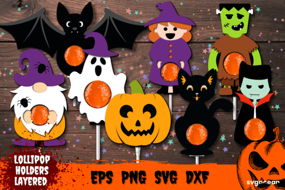 Halloween Lollipop Holders: 3D SVG Shapes for Branding