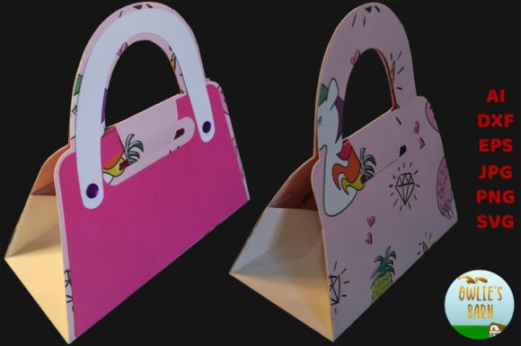Handbag Shaped Box with Panels 3D SVG Shapes