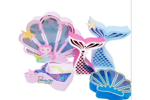 Mermaid Shell and Tail SVG: 3D Shapes for Cricut
