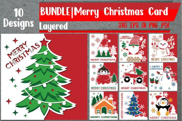 Merry Christmas 3D SVG Bundle for Holiday Crafts