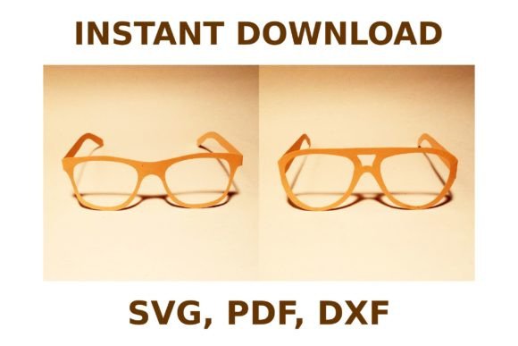 Paper Glasses Template: 3D SVG Shapes for Crafts