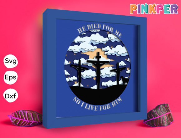 People Crucified Papercut Light Box 3D SVG Shadow Boxes