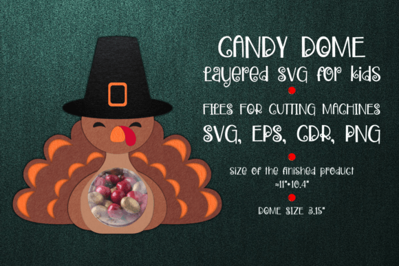 Review: 3D SVG Shapes for Thanksgiving Turkey Candy Dome Templat