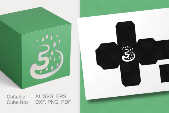 Review: Number 3 Cube Favor Box Template SVG for Shapes & 3D SVG