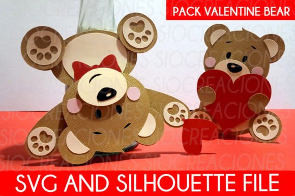 Valentine Bear Svg: 3D SVG Shapes for Design